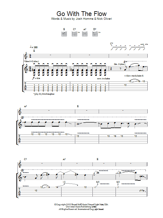 Queens Of The Stone Age Go With The Flow Sheet Music Notes & Chords for Drums - Download or Print PDF