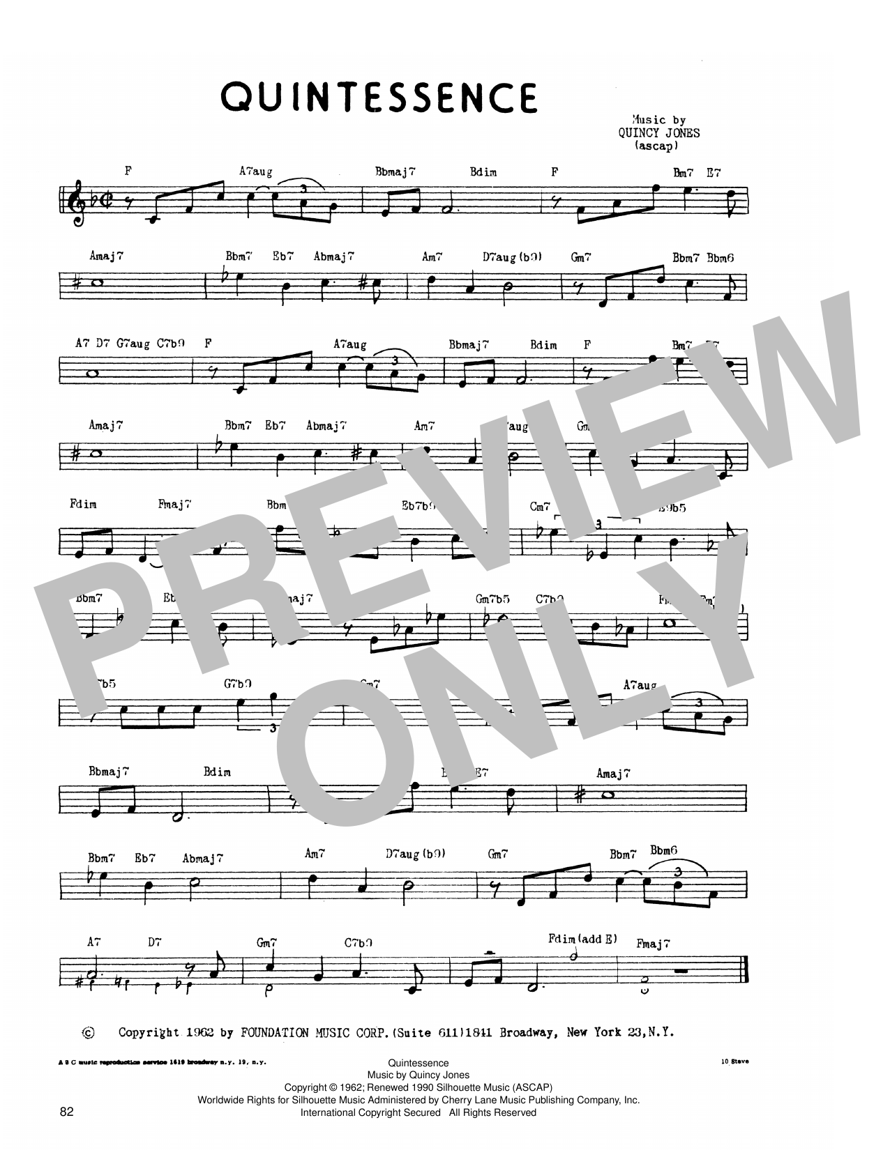 Quincy Jones Quintessence Sheet Music Notes & Chords for Lead Sheet / Fake Book - Download or Print PDF Quincy Jones Quintessence Sheet Music Notes & Chords for Lead Sheet / Fake Book - Download or Print PDF