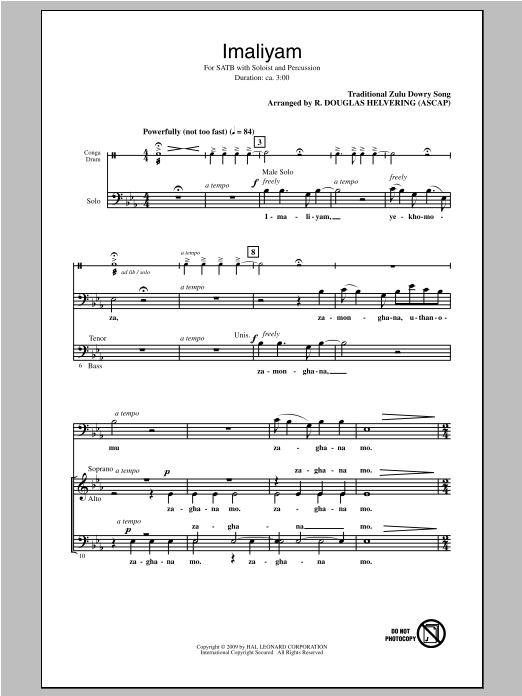 R. Douglas Helvering Imaliyam Sheet Music Notes & Chords for SATB - Download or Print PDF