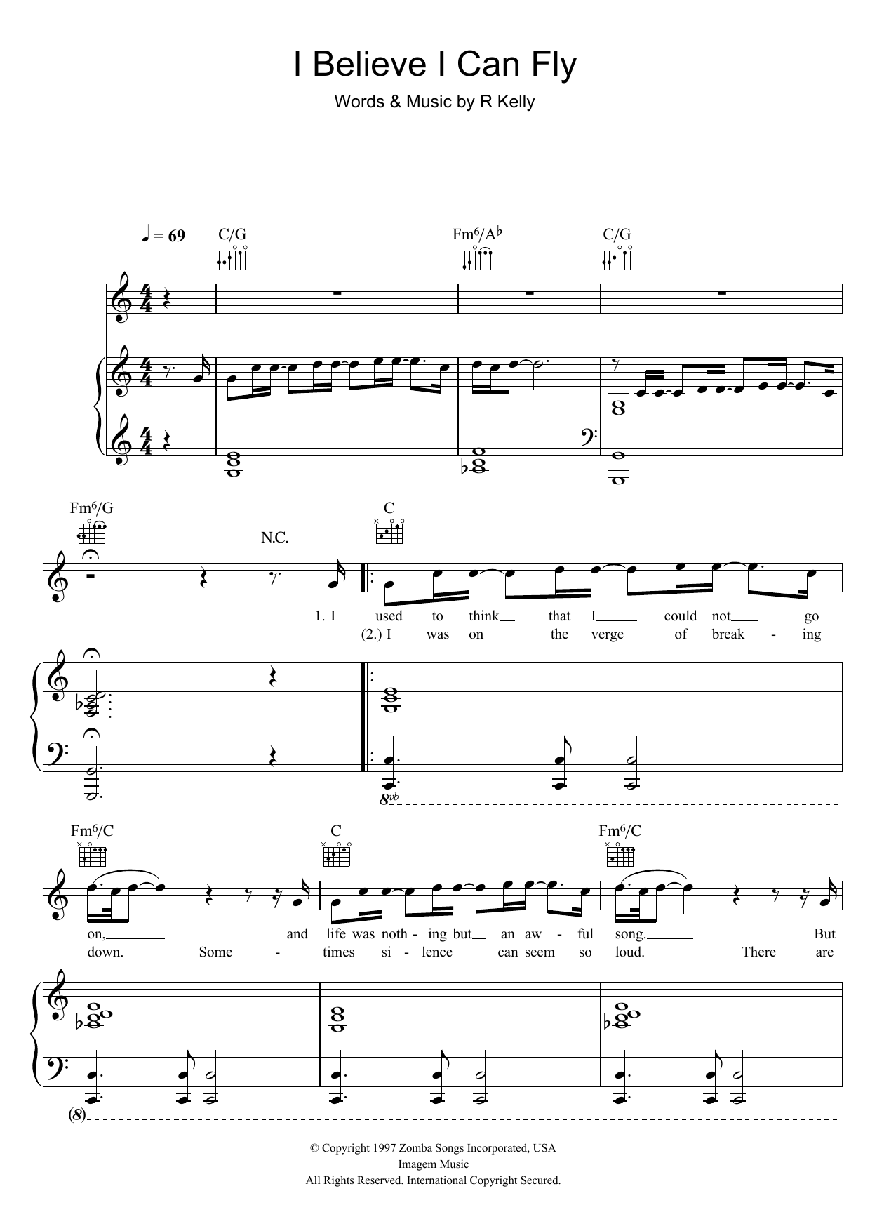 R. Kelly I Believe I Can Fly Sheet Music Notes & Chords for Trumpet - Download or Print PDF