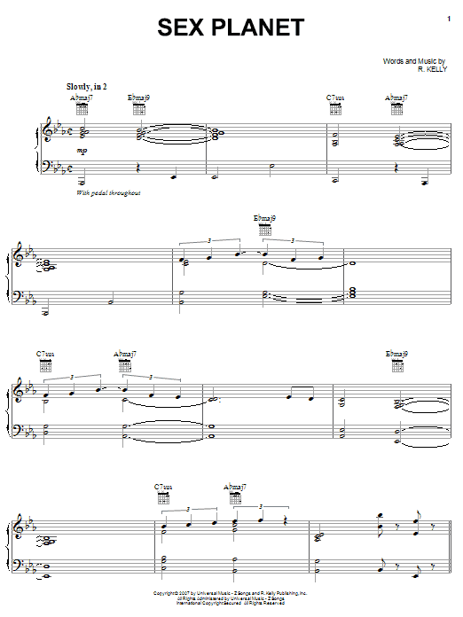 R Kelly Sex Planet Sheet Music Notes & Chords for Piano, Vocal & Guitar (Right-Hand Melody) - Download or Print PDF