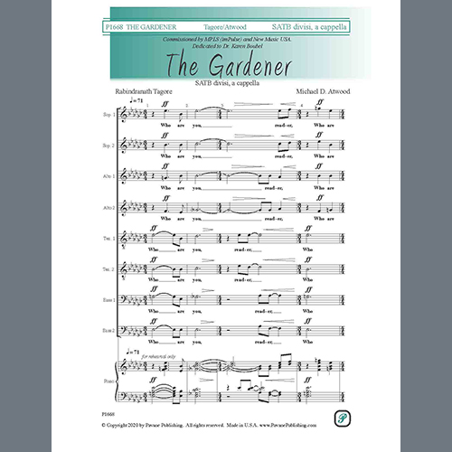 Rabindranath Tagore and Michael D. Atwood, The Gardener, SATB Choir