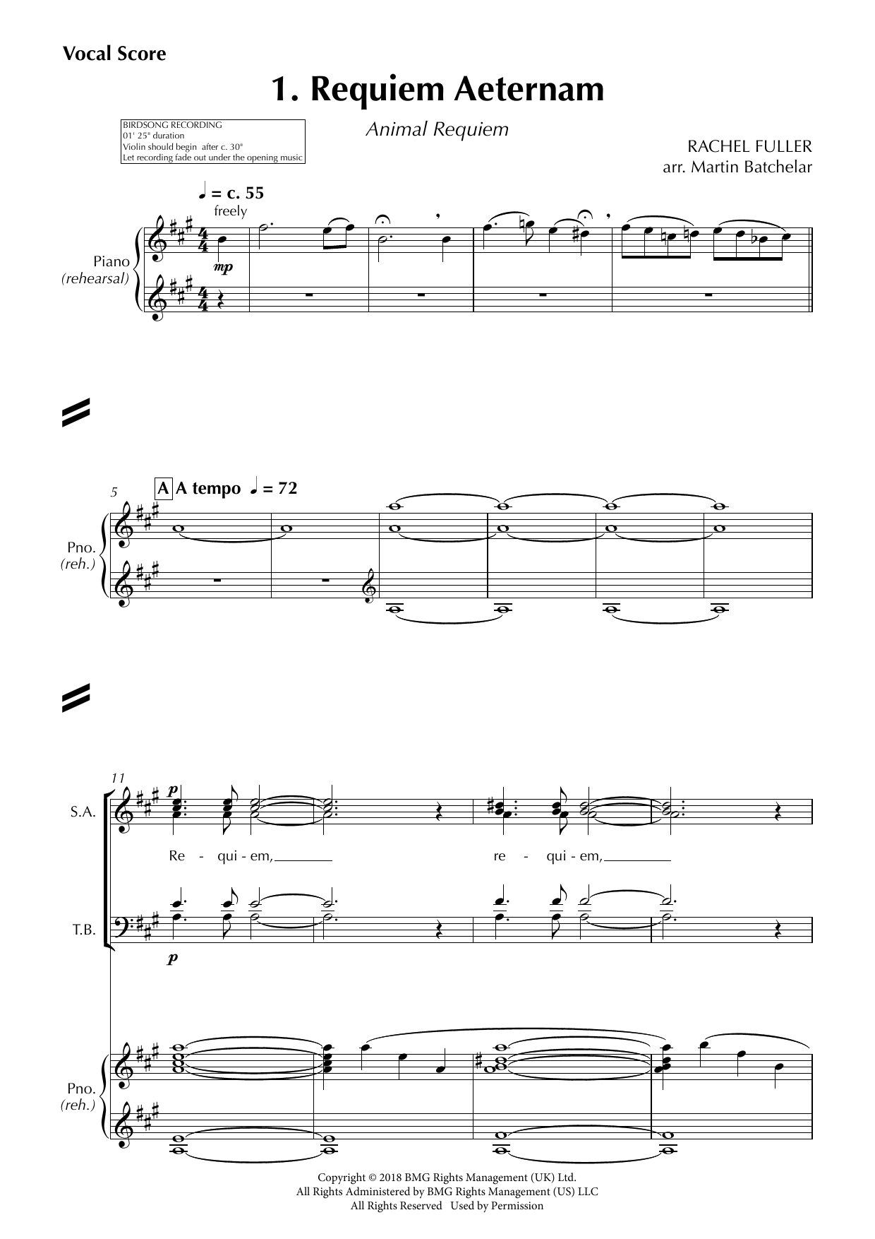 Rachel Fuller Animal Requiem Sheet Music Notes & Chords for SATB Choir - Download or Print PDF