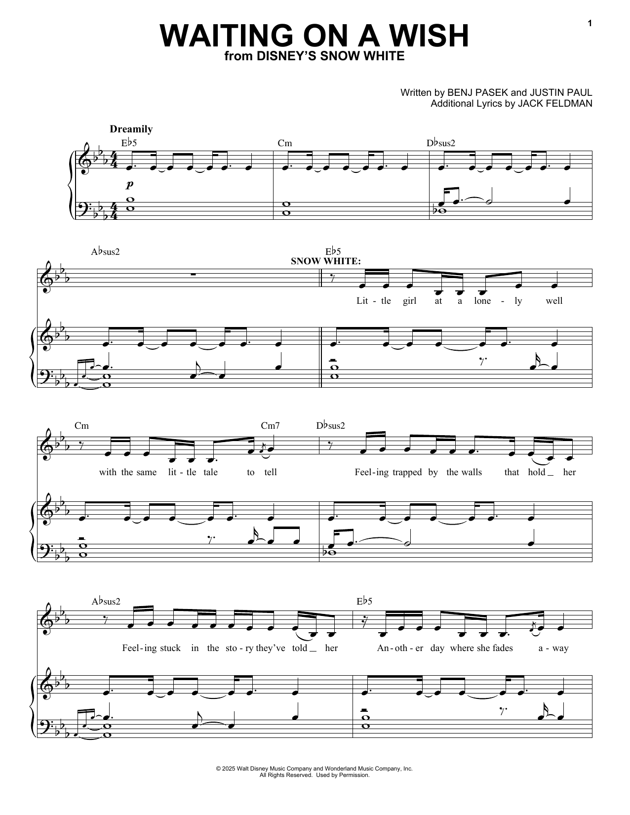 Rachel Zegler Waiting On A Wish (from Snow White) Sheet Music Notes & Chords for Easy Piano - Download or Print PDF Rachel Zegler Waiting On A Wish (from Snow White) Sheet Music Notes & Chords for Easy Piano - Download or Print PDF