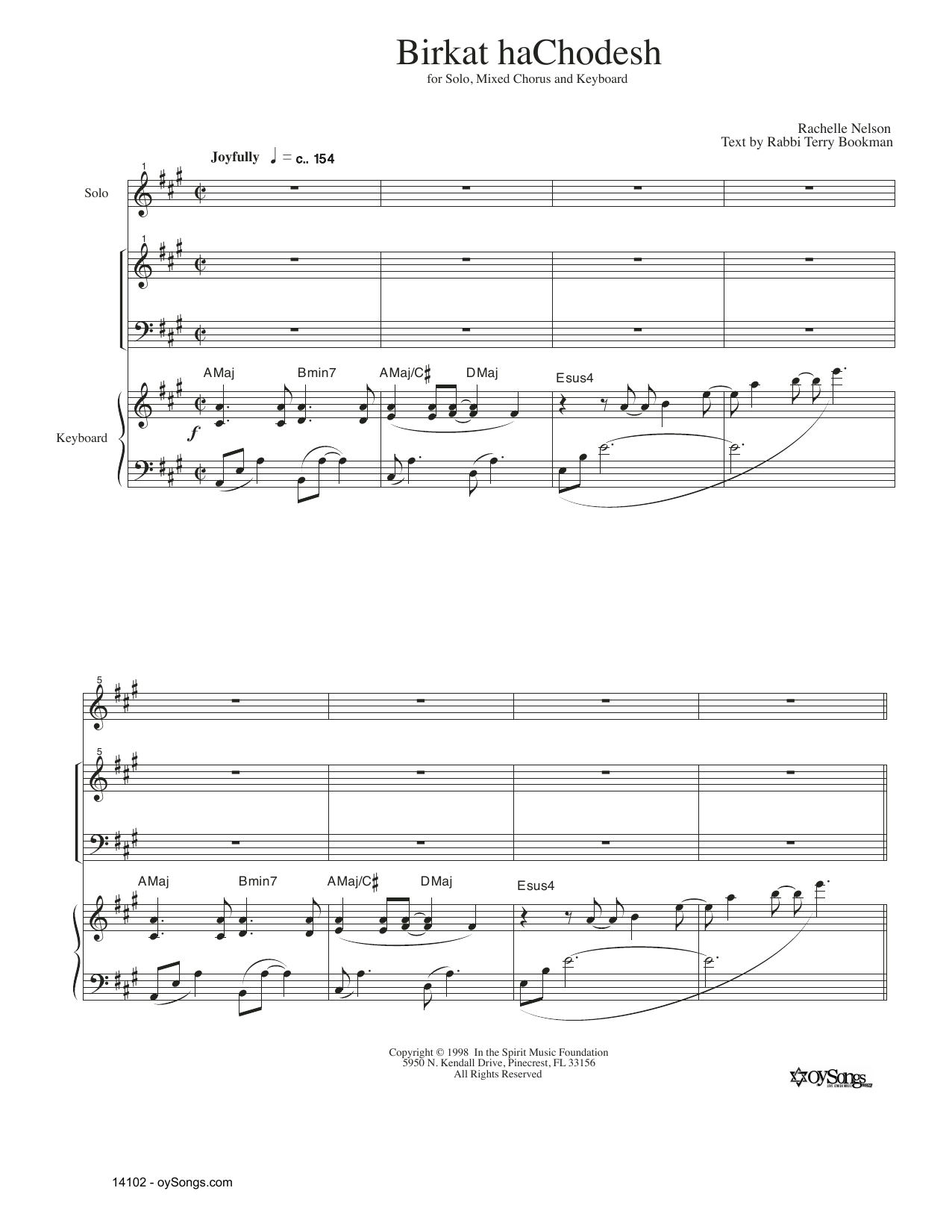 Rachelle Nelson Birkat haChodesh Sheet Music Notes & Chords for 2-Part Choir - Download or Print PDF