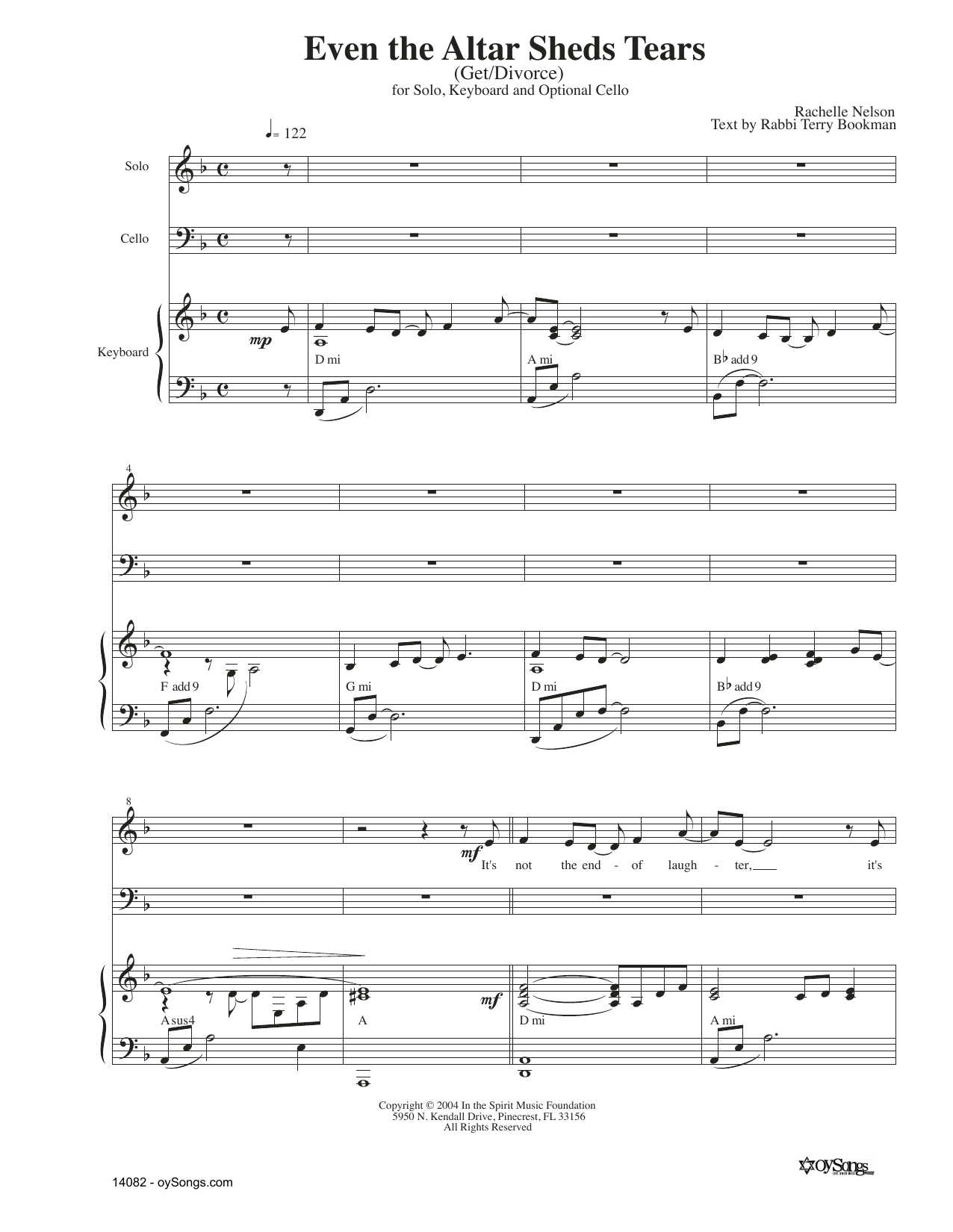 Rachelle Nelson Even The Altar Sheds Tears (opt. Cello) Sheet Music Notes & Chords for Piano & Vocal - Download or Print PDF