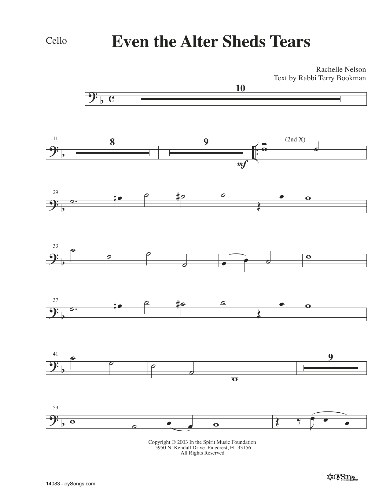 Rachelle Nelson Even the Alter Sheet Music Notes & Chords for Cello Solo - Download or Print PDF