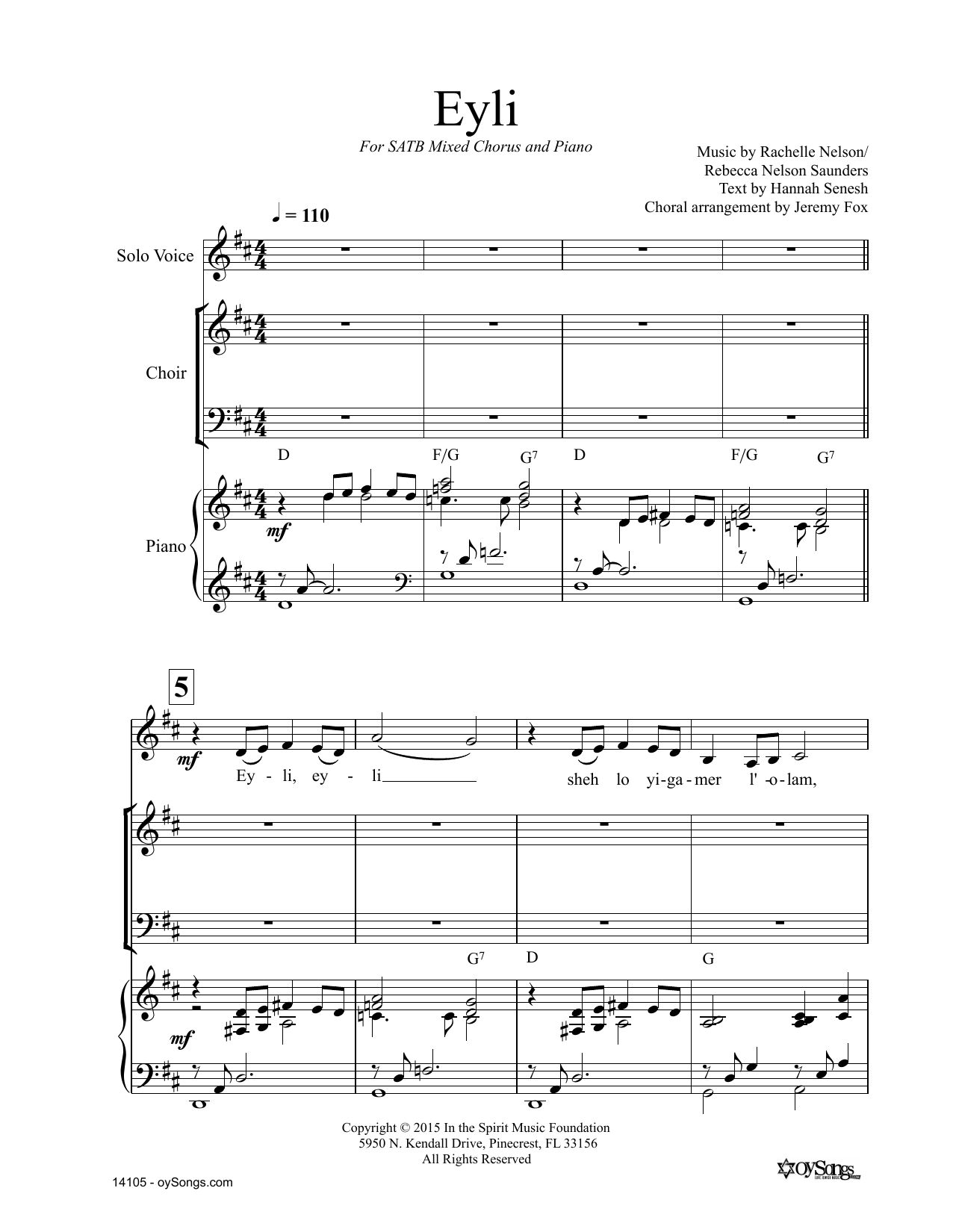Rachelle Nelson Eyli Sheet Music Notes & Chords for SATB Choir - Download or Print PDF
