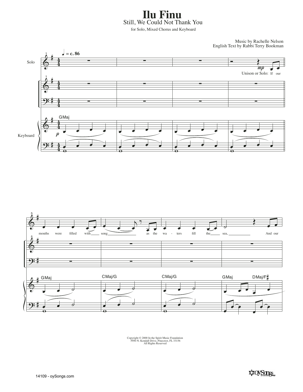 Rachelle Nelson Ilu Finu Sheet Music Notes & Chords for SATB Choir - Download or Print PDF