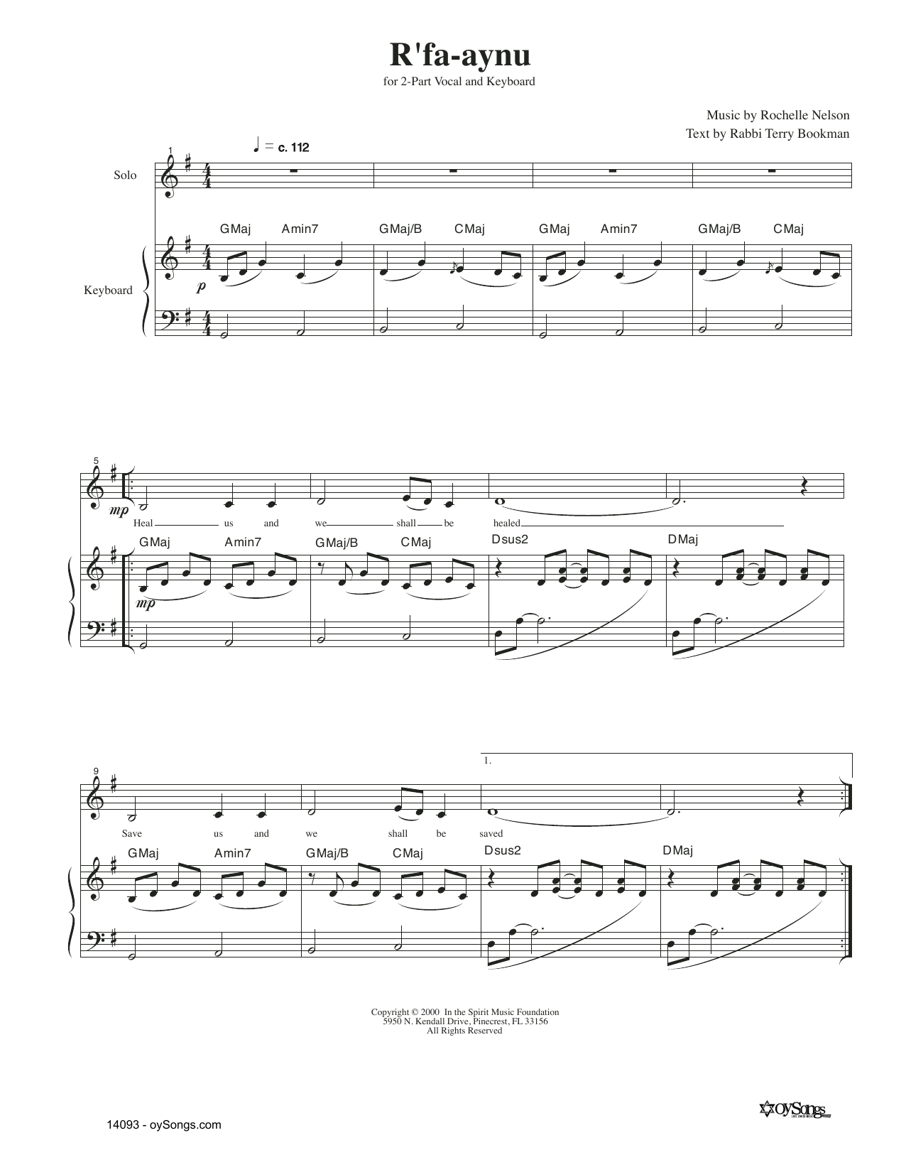 Rachelle Nelson R'faaynu Sheet Music Notes & Chords for Lead Sheet / Fake Book - Download or Print PDF