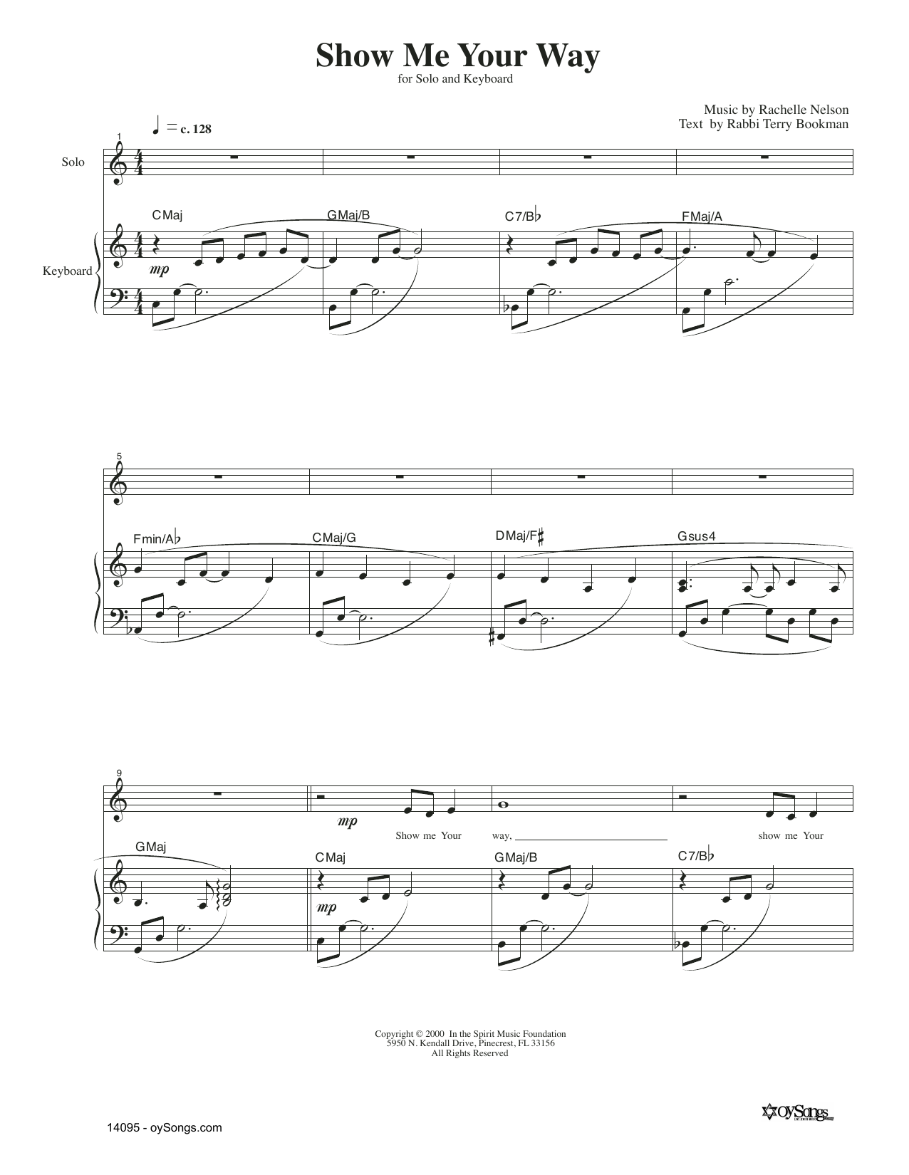 Rachelle Nelson Show Me Your Way Sheet Music Notes & Chords for Piano & Vocal - Download or Print PDF