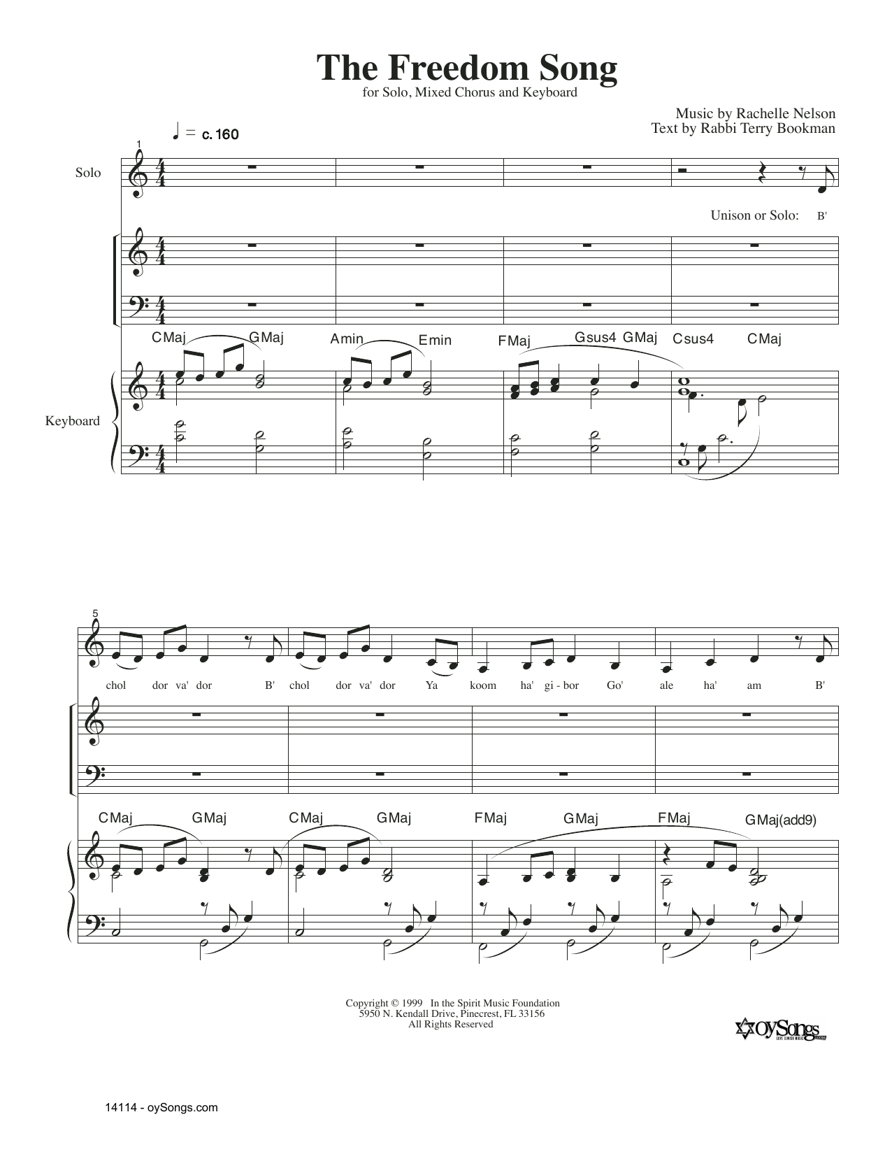 Rachelle Nelson The Freedom Song Sheet Music Notes & Chords for SAT Choir - Download or Print PDF