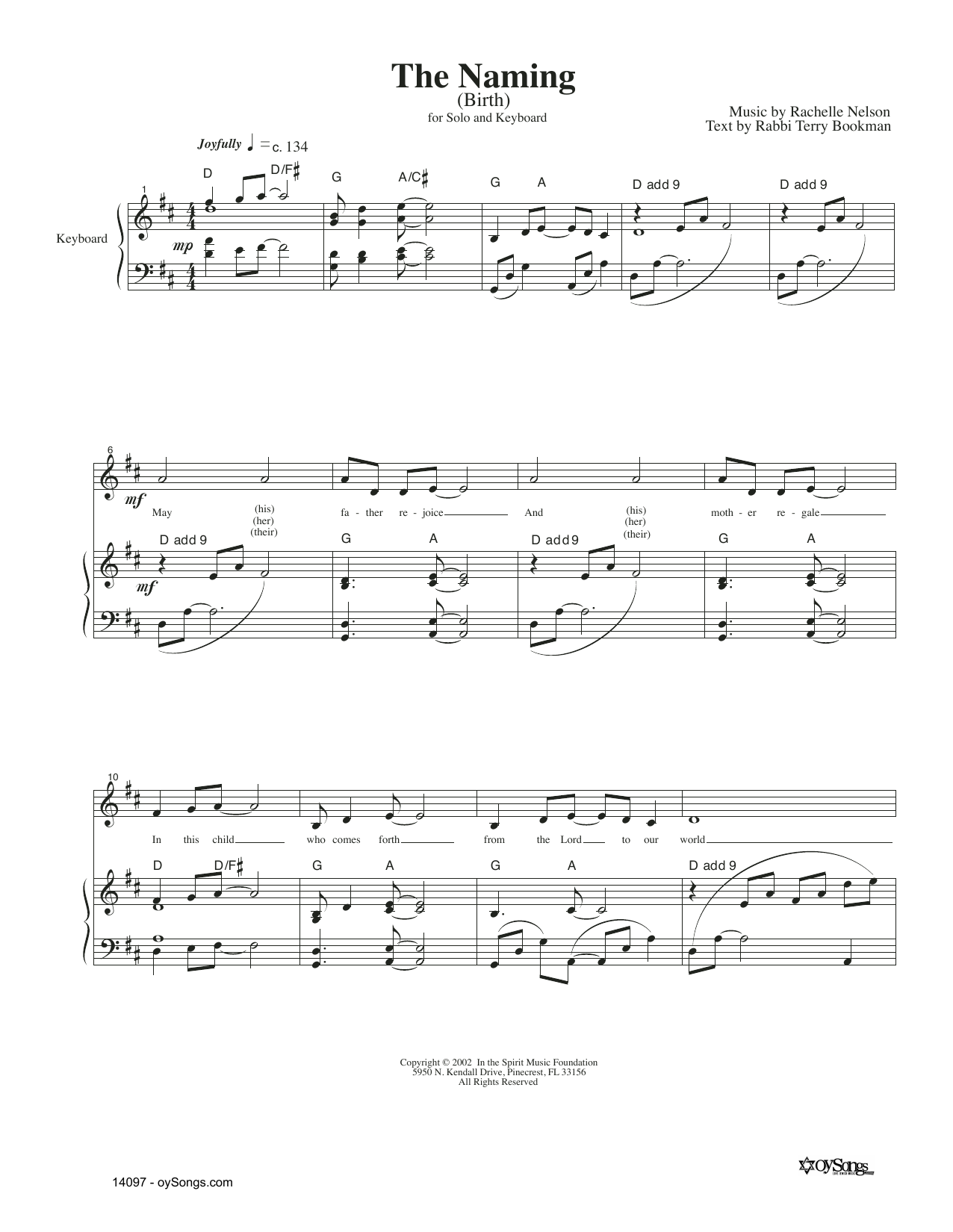 Rachelle Nelson The Naming Sheet Music Notes & Chords for Lead Sheet / Fake Book - Download or Print PDF