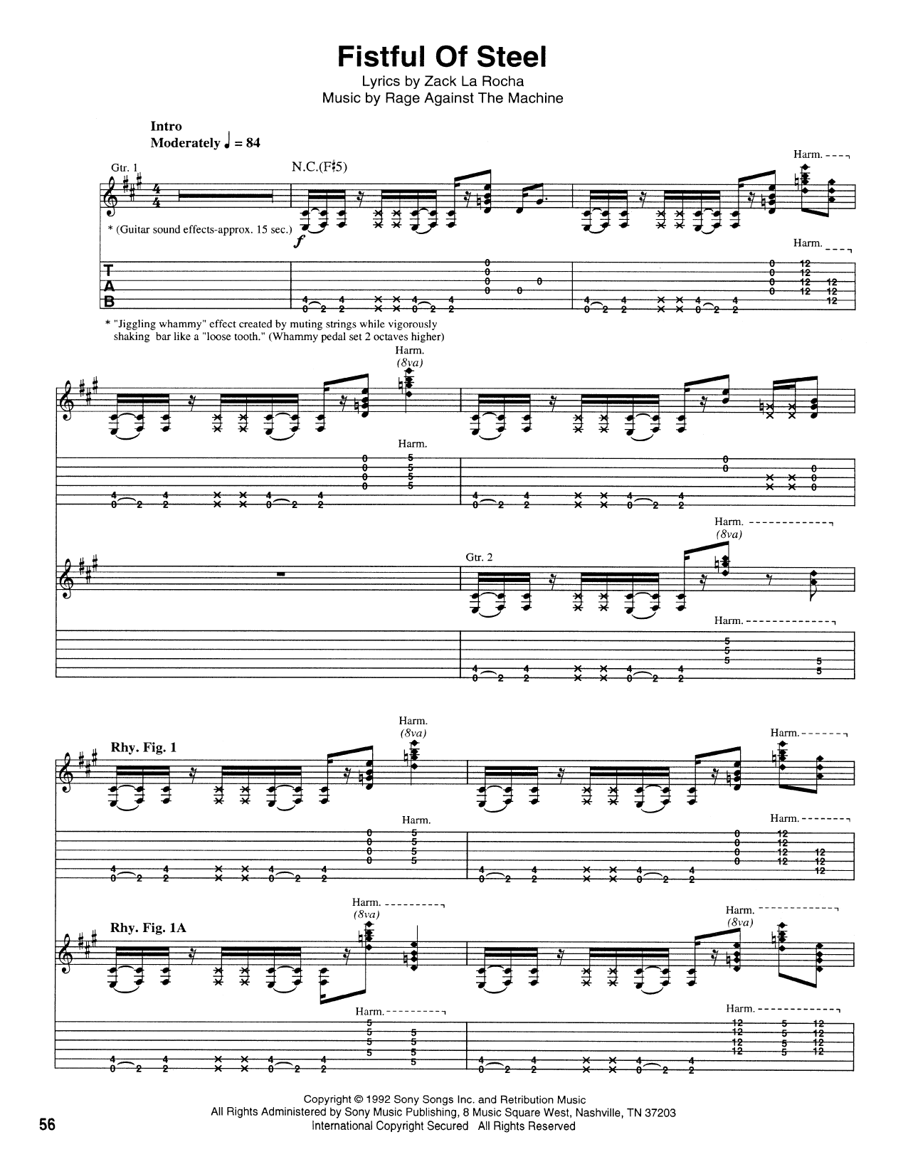 Rage Against The Machine Fistful Of Steel Sheet Music Notes & Chords for Bass Guitar Tab - Download or Print PDF