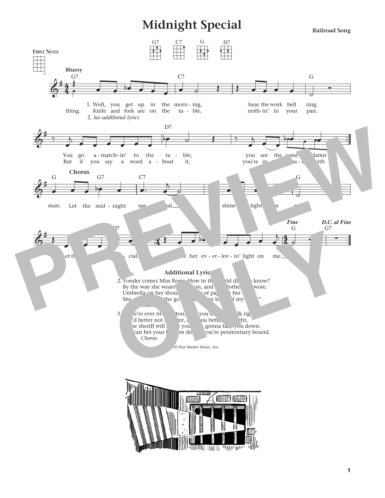 Railroad Song Midnight Special (from The Daily Ukulele) (arr. Liz and Jim Beloff) Sheet Music Notes & Chords for Ukulele - Download or Print PDF