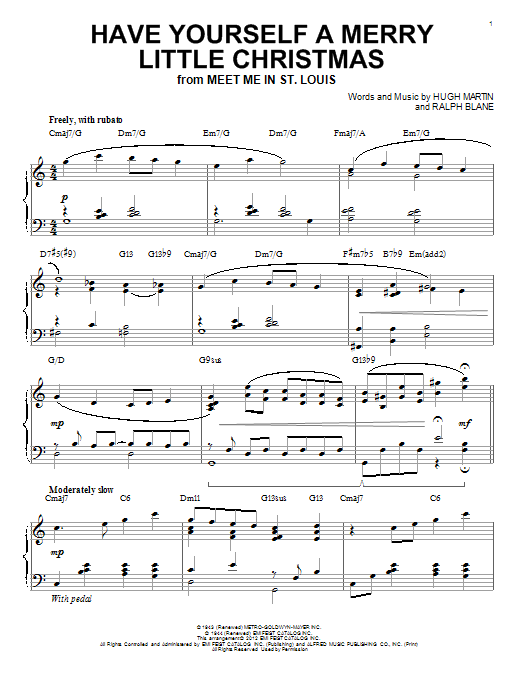 Ralph Blane Have Yourself A Merry Little Christmas [Jazz version] (arr. Brent Edstrom) Sheet Music Notes & Chords for Piano - Download or Print PDF