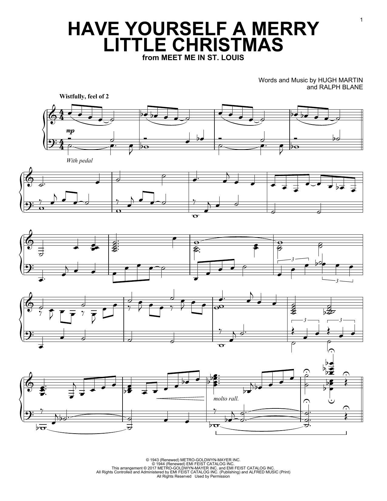 Ralph Blane Have Yourself A Merry Little Christmas [Jazz version] Sheet Music Notes & Chords for Piano - Download or Print PDF