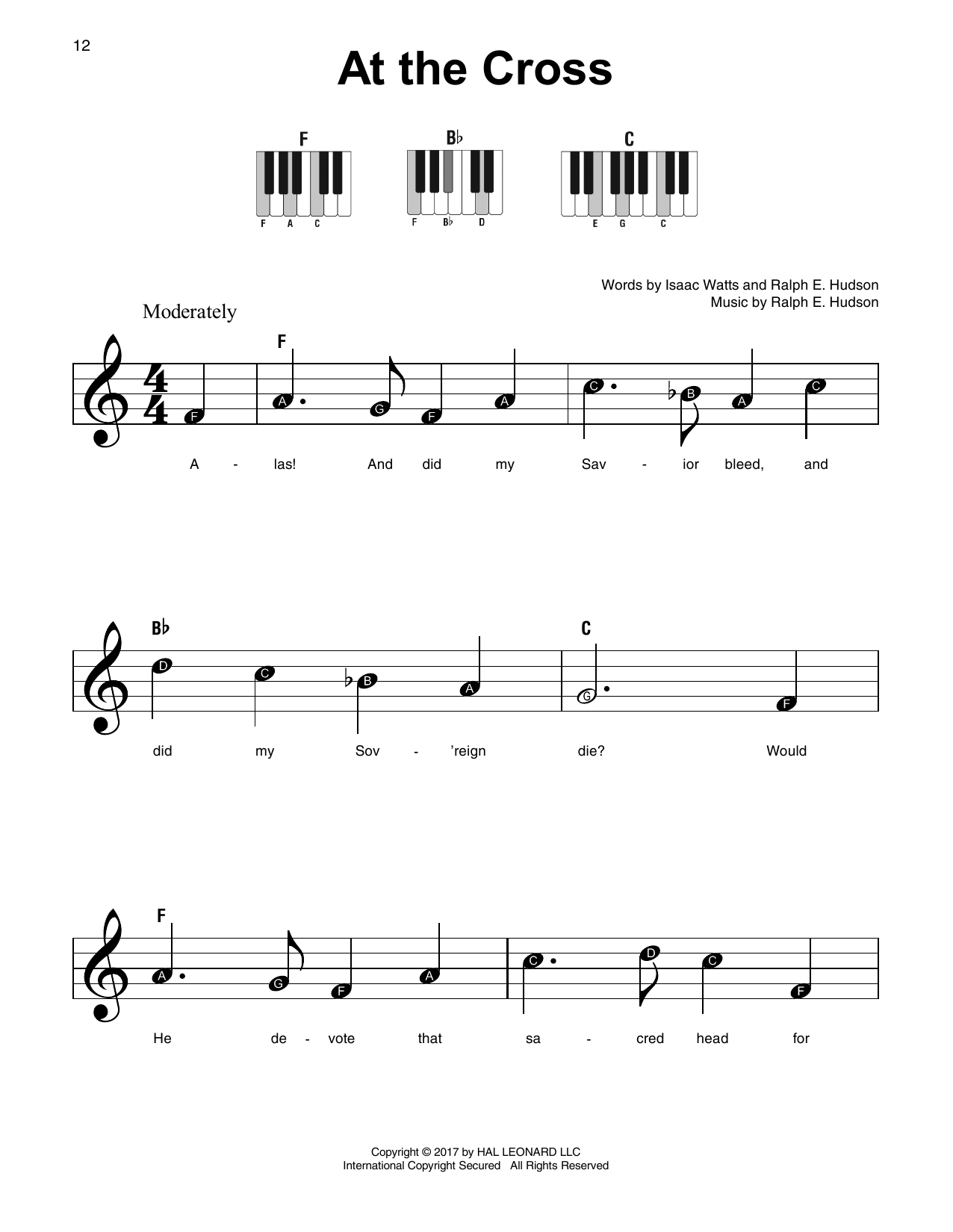 Ralph E. Hudson At The Cross Sheet Music Notes & Chords for SPREP - Download or Print PDF