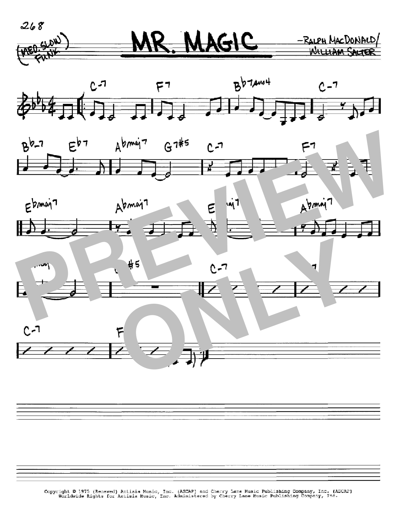 Ralph MacDonald Mr. Magic Sheet Music Notes & Chords for Real Book - Melody & Chords - Bass Clef Instruments - Download or Print PDF