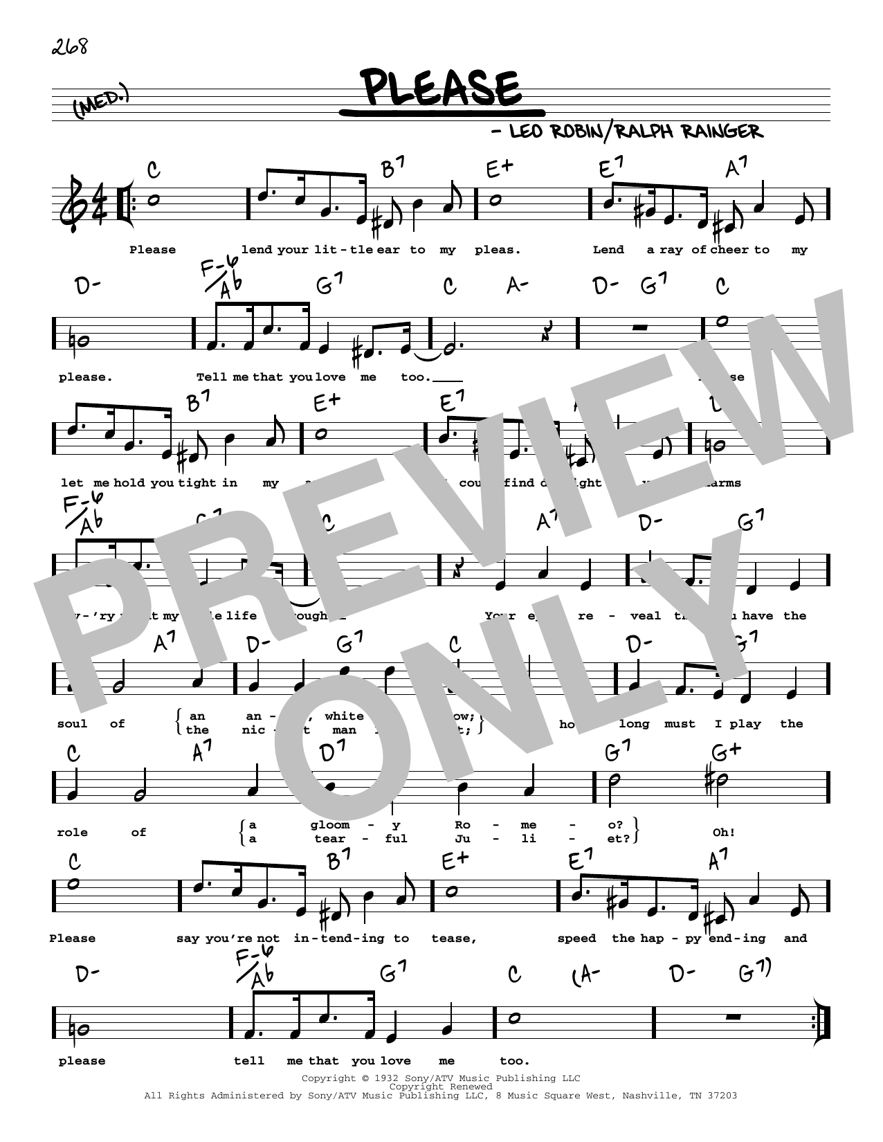 Ralph Rainger Please (arr. Robert Rawlins) Sheet Music Notes & Chords for Real Book – Melody, Lyrics & Chords - Download or Print PDF