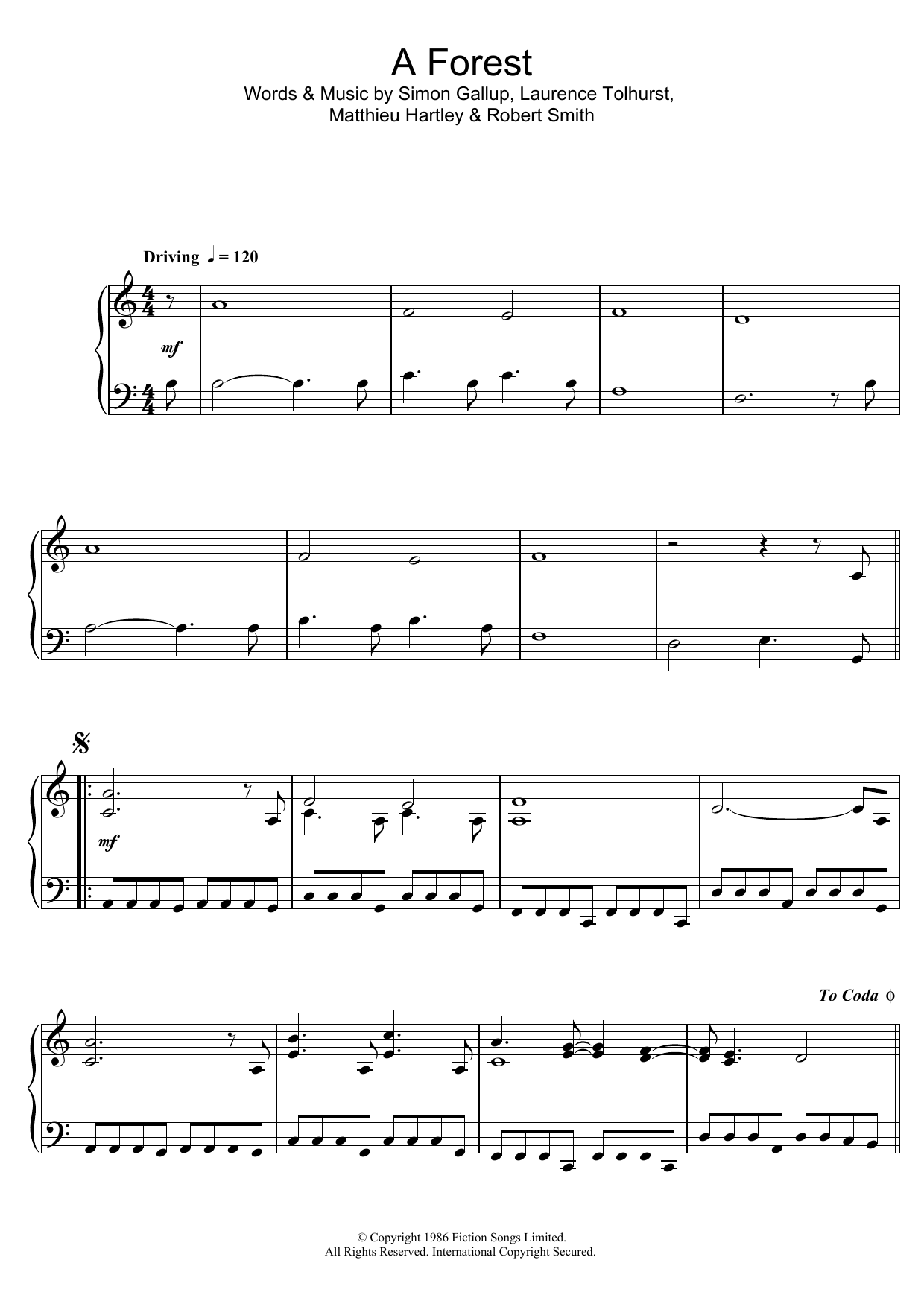 Ramin Djawadi A Forest Sheet Music Notes & Chords for Piano - Download or Print PDF