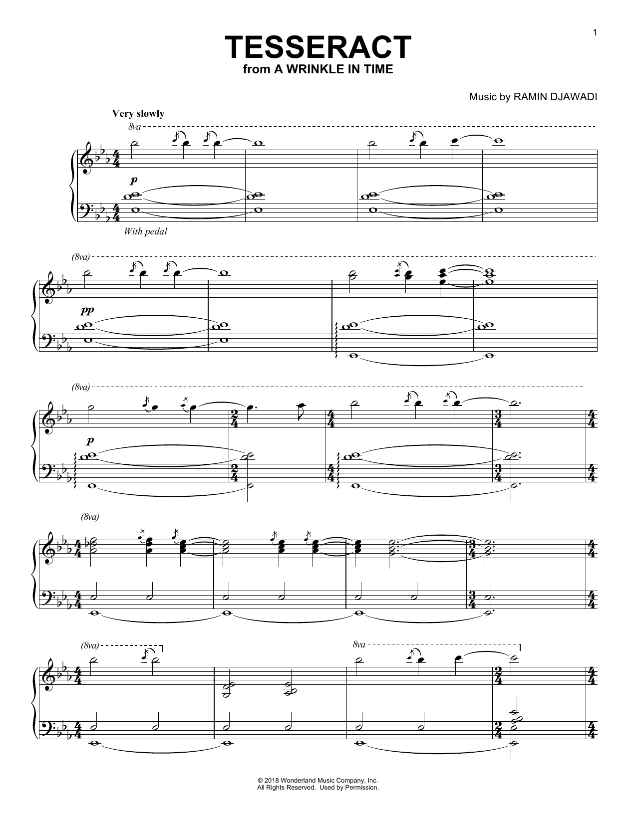 Ramin Djawadi Tesseract (from A Wrinkle In Time) Sheet Music Notes & Chords for Piano - Download or Print PDF