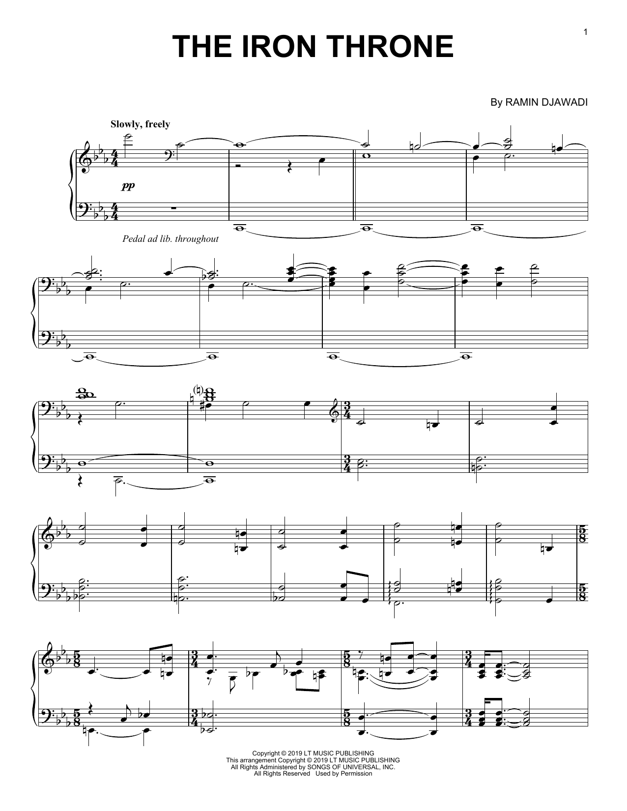 Ramin Djawadi The Iron Throne (from Game of Thrones) Sheet Music Notes & Chords for Piano Solo - Download or Print PDF