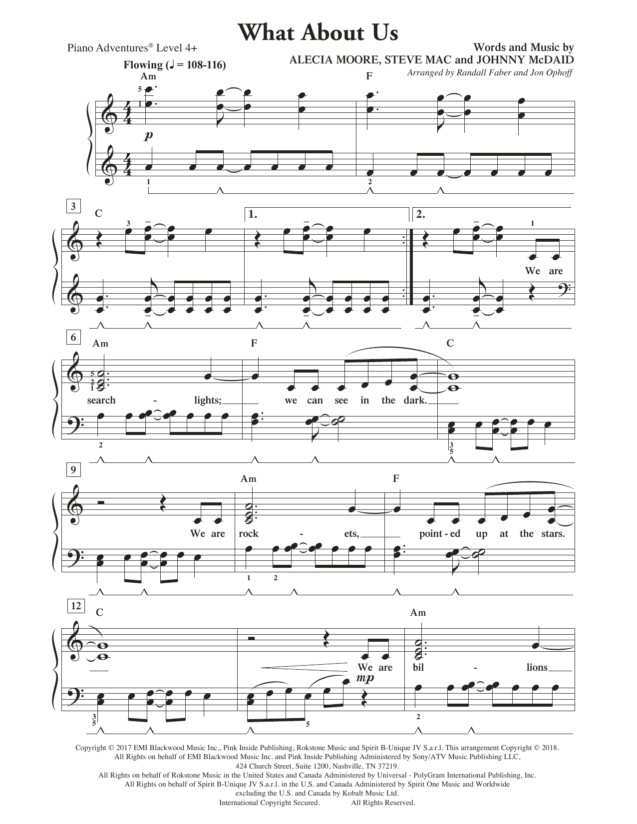 Randall Faber & Jon Ophoff What About Us Sheet Music Notes & Chords for Piano Adventures - Download or Print PDF