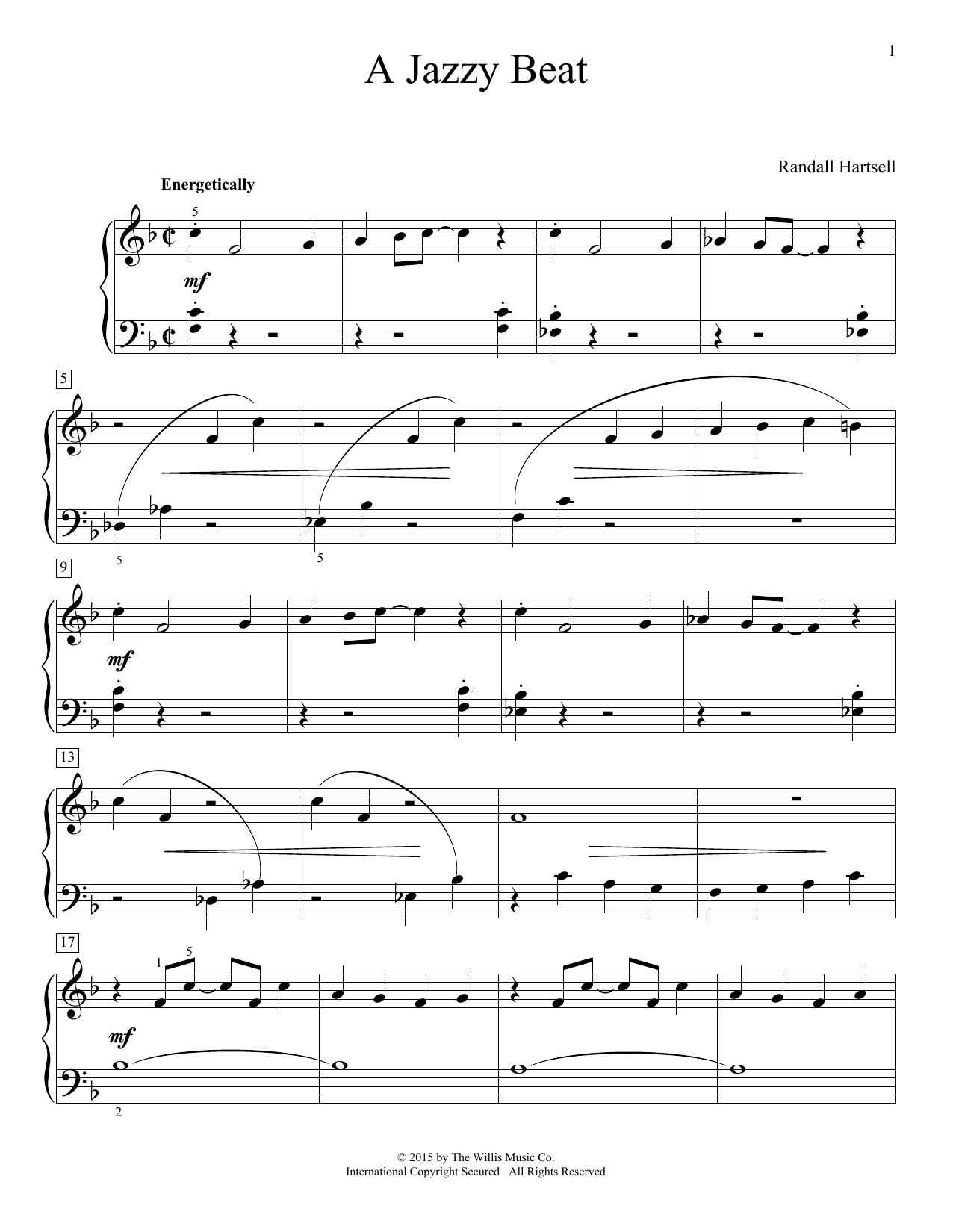 Randall Hartsell A Jazzy Beat Sheet Music Notes & Chords for Educational Piano - Download or Print PDF