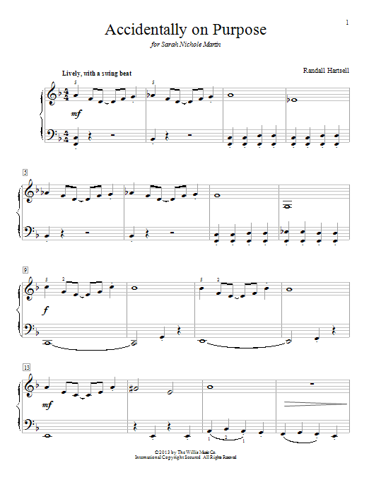Randall Hartsell Accidentally On Purpose Sheet Music Notes & Chords for Educational Piano - Download or Print PDF