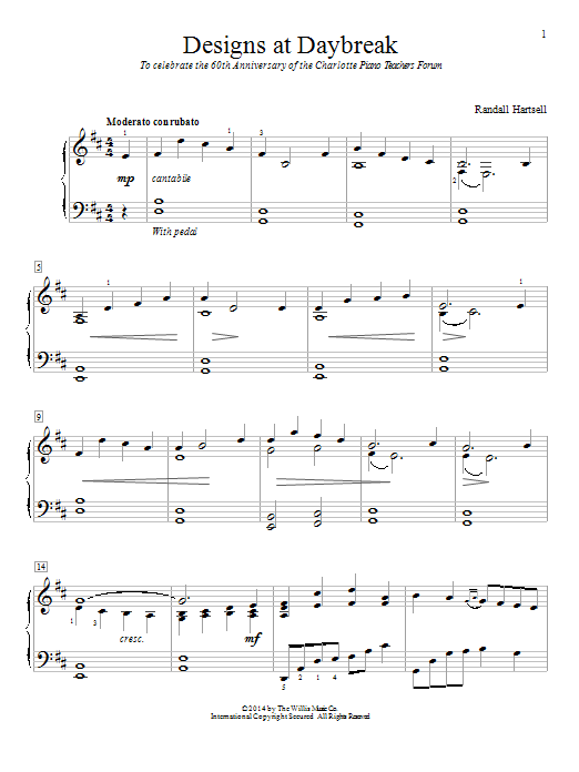 Randall Hartsell Designs At Daybreak Sheet Music Notes & Chords for Educational Piano - Download or Print PDF