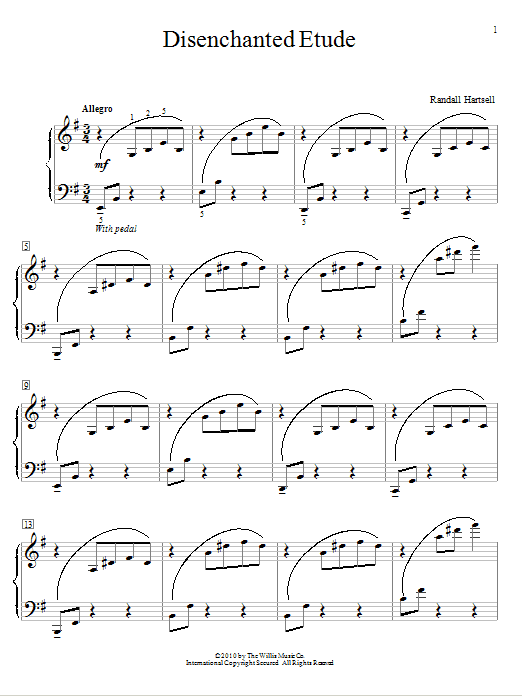 Randall Hartsell Disenchanted Etude Sheet Music Notes & Chords for Educational Piano - Download or Print PDF