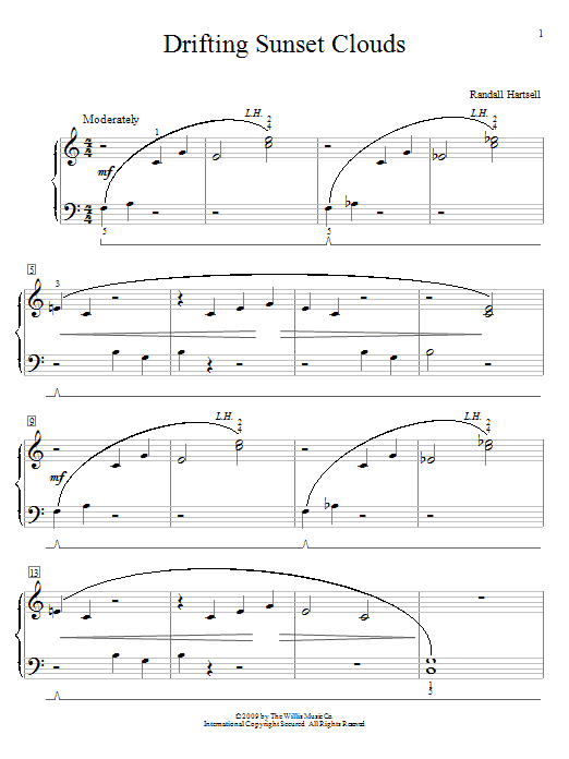 Randall Hartsell Drifting Sunset Clouds Sheet Music Notes & Chords for Educational Piano - Download or Print PDF