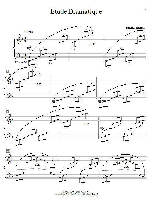 Randall Hartsell Etude Dramatique Sheet Music Notes & Chords for Educational Piano - Download or Print PDF