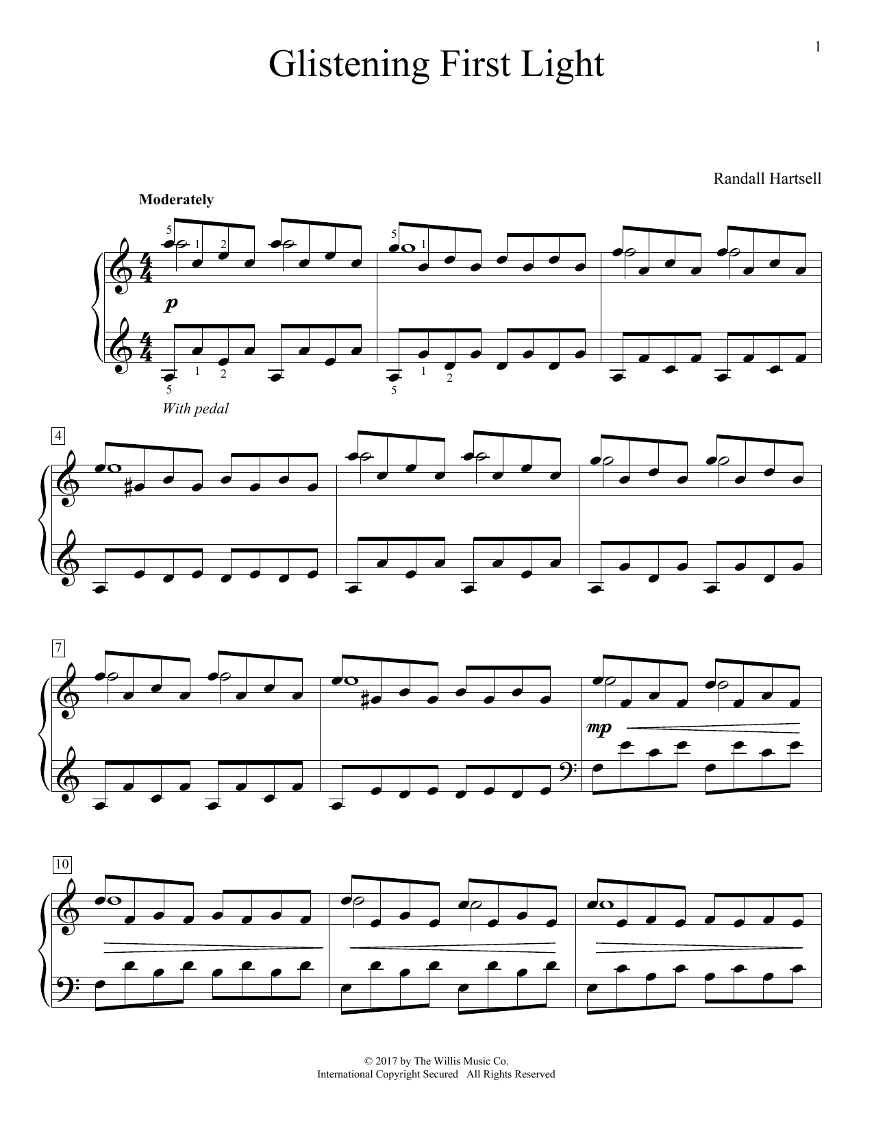 Randall Hartsell Glistening First Light Sheet Music Notes & Chords for Educational Piano - Download or Print PDF Randall Hartsell Glistening First Light Sheet Music Notes & Chords for Educational Piano - Download or Print PDF