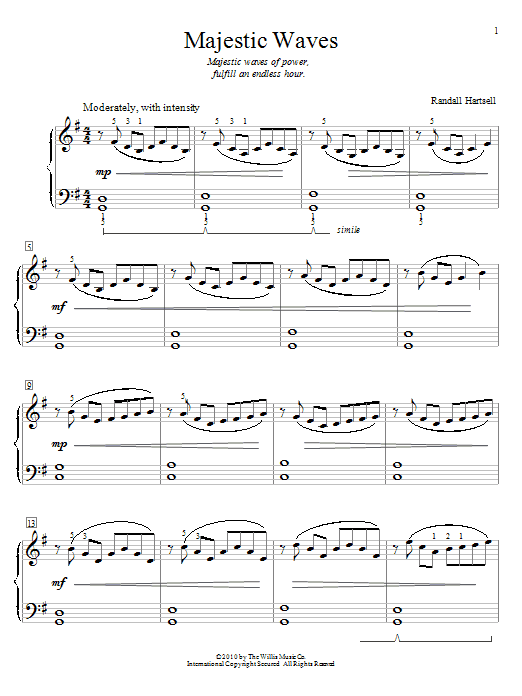 Randall Hartsell Majestic Waves Sheet Music Notes & Chords for Educational Piano - Download or Print PDF