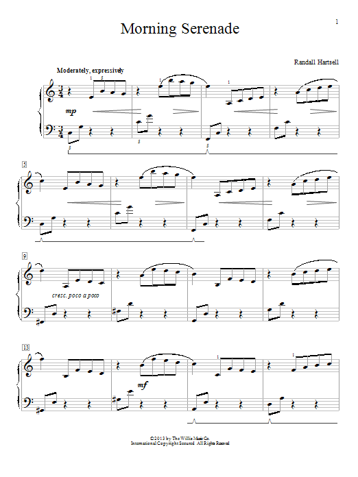 Randall Hartsell Morning Serenade Sheet Music Notes & Chords for Educational Piano - Download or Print PDF