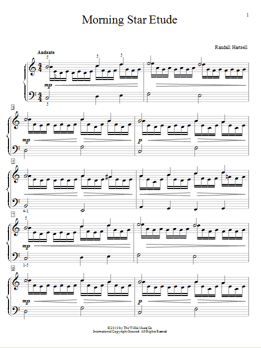 Randall Hartsell Morning Star Etude Sheet Music Notes & Chords for Educational Piano - Download or Print PDF