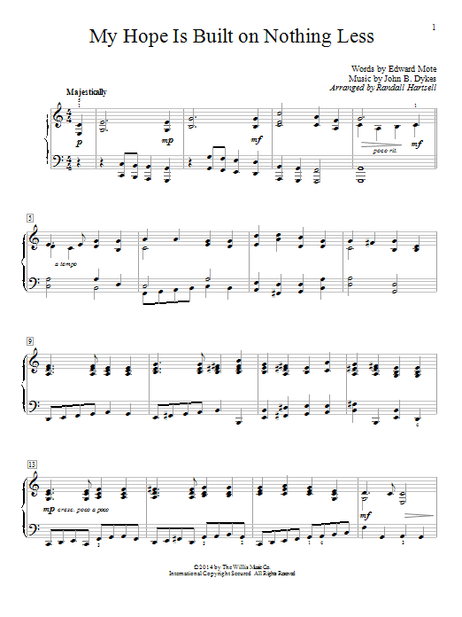 Randall Hartsell My Hope Is Built On Nothing Less Sheet Music Notes & Chords for Educational Piano - Download or Print PDF