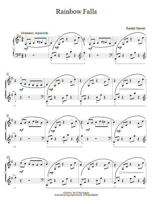 Randall Hartsell Rainbow Falls Sheet Music Notes & Chords for Educational Piano - Download or Print PDF