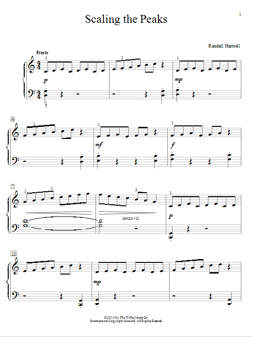 Randall Hartsell Scaling The Peaks Sheet Music Notes & Chords for Educational Piano - Download or Print PDF