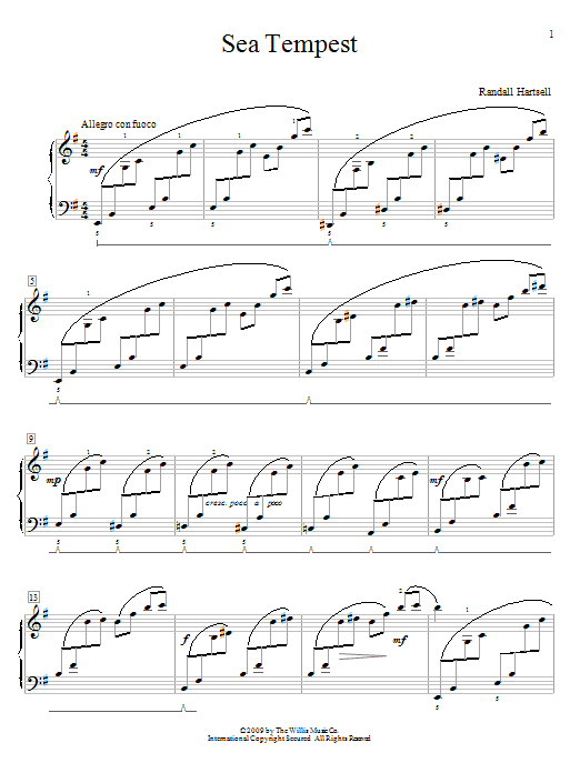 Randall Hartsell Sea Tempest Sheet Music Notes & Chords for Educational Piano - Download or Print PDF