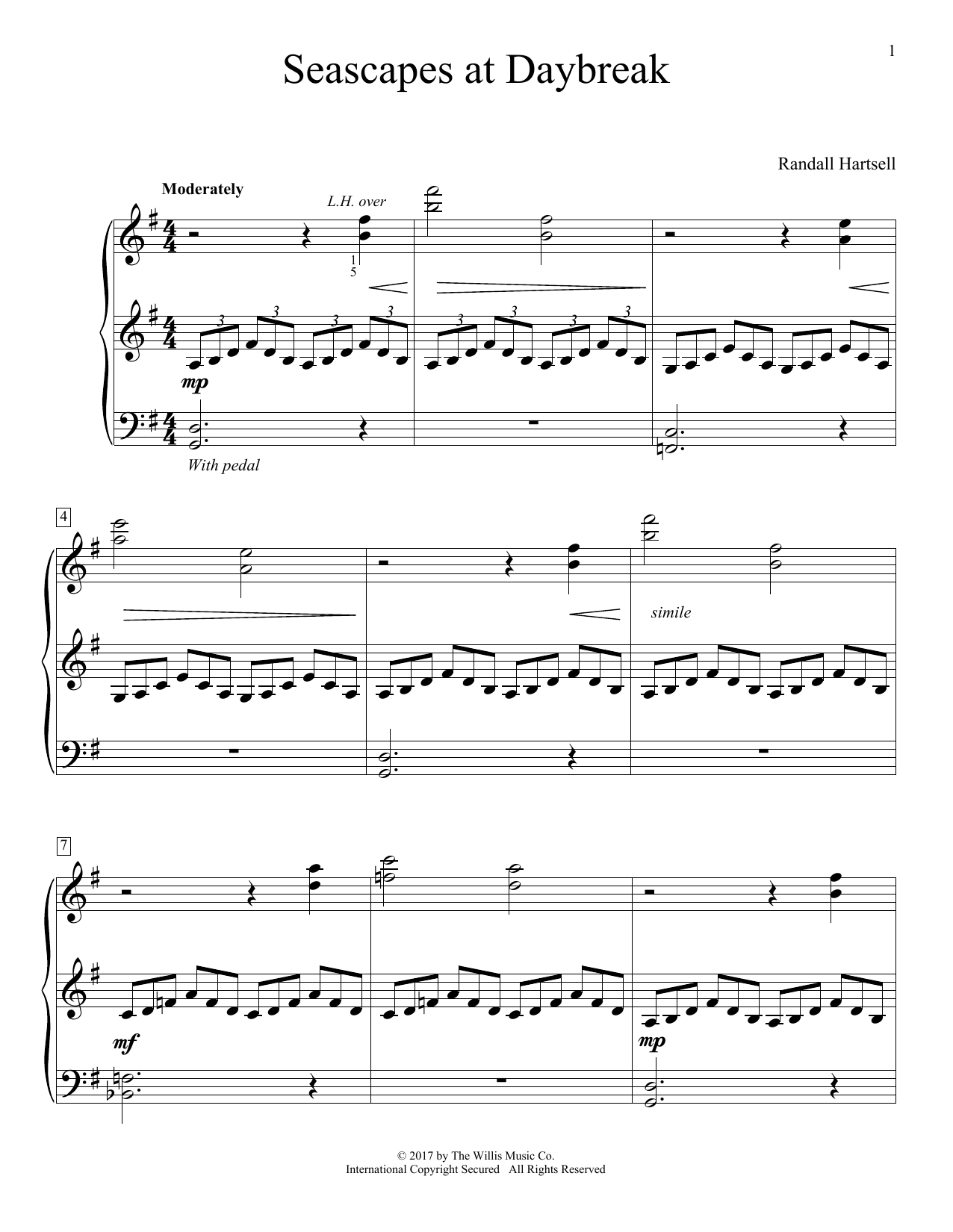Randall Hartsell Seascapes At Daybreak Sheet Music Notes & Chords for Educational Piano - Download or Print PDF