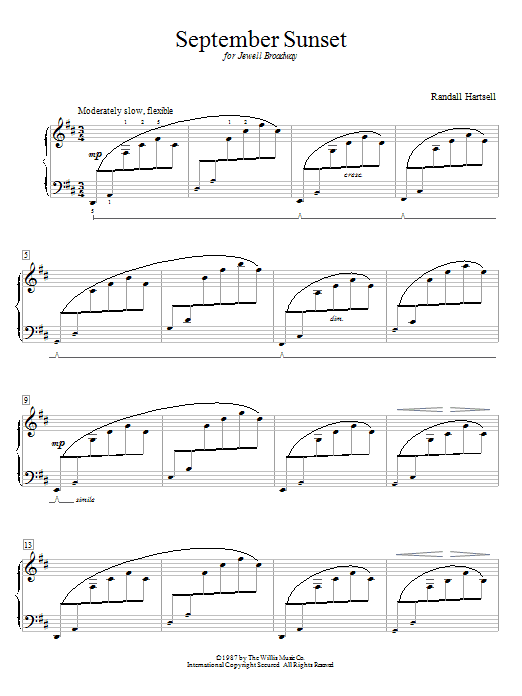 Randall Hartsell September Sunset Sheet Music Notes & Chords for Educational Piano - Download or Print PDF