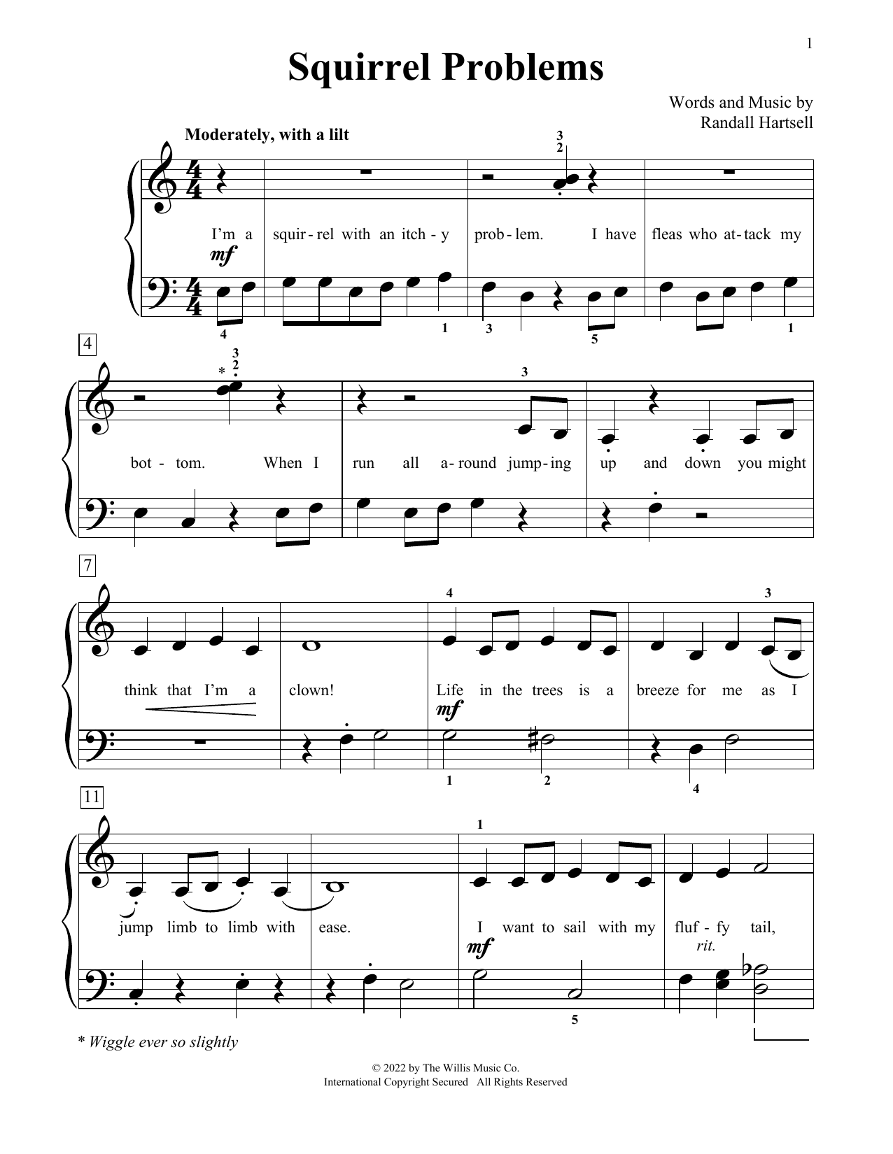 Randall Hartsell Squirrel Problems Sheet Music Notes & Chords for Educational Piano - Download or Print PDF