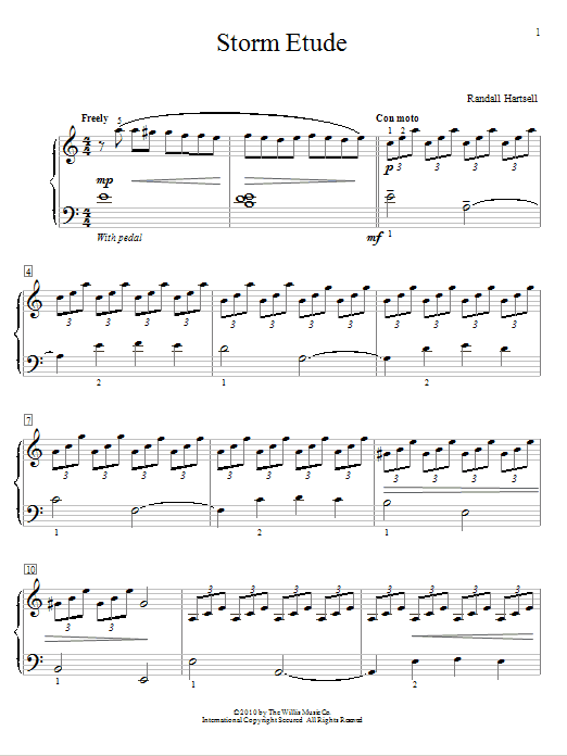 Randall Hartsell Storm Etude Sheet Music Notes & Chords for Educational Piano - Download or Print PDF