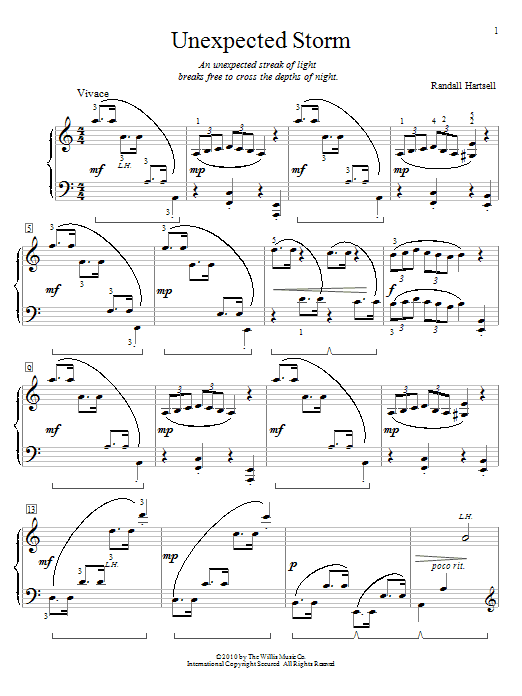 Randall Hartsell Unexpected Storm Sheet Music Notes & Chords for Educational Piano - Download or Print PDF