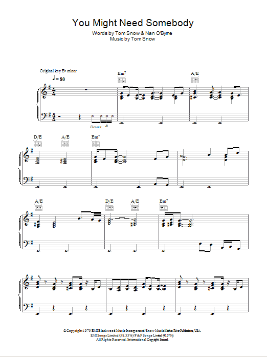 Randy Crawford You Might Need Somebody Sheet Music Notes & Chords for Piano, Vocal & Guitar - Download or Print PDF