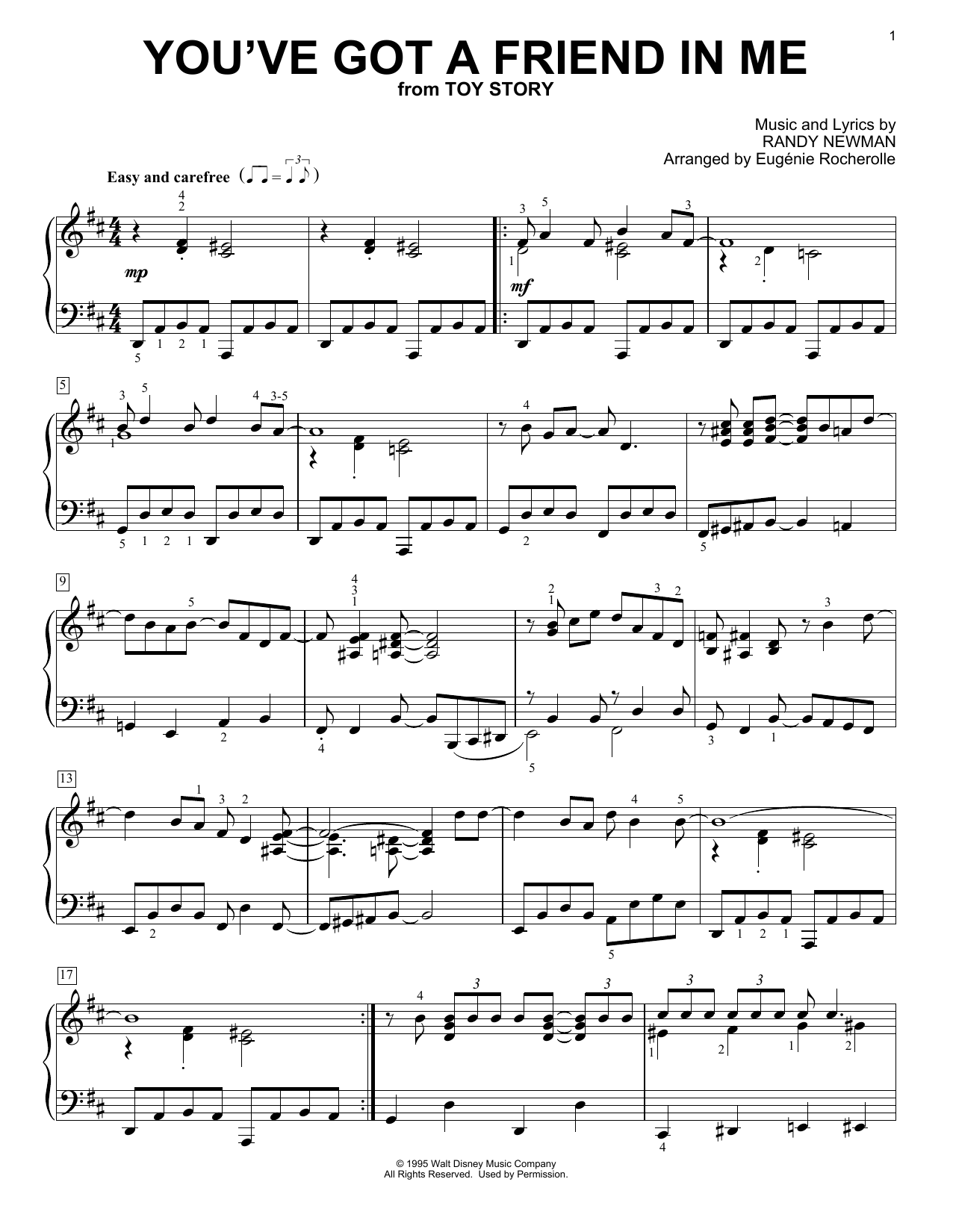 Randy Newman You've Got A Friend In Me [Boogie-woogie version] (from Toy Story) (arr. Eugénie Rocherolle) Sheet Music Notes & Chords for Piano Solo - Download or Print PDF