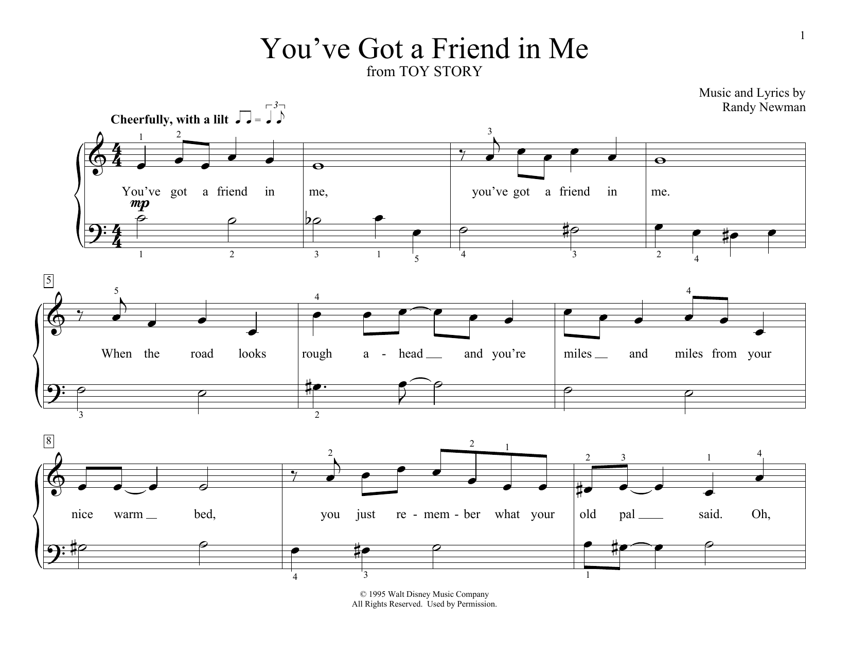 Randy Newman You've Got A Friend In Me (from Toy Story) (arr. Christopher Hussey) Sheet Music Notes & Chords for Educational Piano - Download or Print PDF